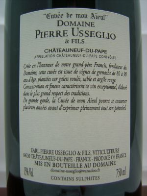 Pierre Usseglio & Fils Cuvée de mon Aieul 2009 AC Châteauneuf du Pape 92-94 Parkerpunkte, Rotwein 0,75l