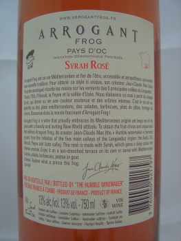 Arrogant Frog Syrah Rose 2020 Ribet Pink, Pays d'Oc IGP, Roséwein trocken 0,75l