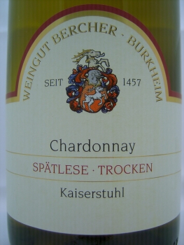 Weingut Bercher Chardonnay 2018 Spätlese trocken, Burkheim, Kaiserstuhl, Baden, Weißwein trocken 0,75l