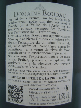 Domaine Boudau Padri 2019 AOP Côtes du Roussillon Villages Rotwein trocken 0,75l