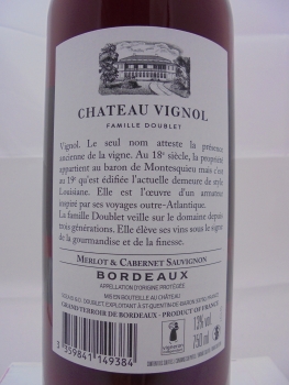 Chateau Vignol, Bordeaux Clairet 2022, AC Bordeaux Clairet, Roséwein, trocken, 0,75l