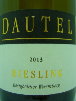 Dautel Riesling 2013*** Besigheimer Wurmberg, QbA Württemberg Weisswein trocken 0,75l