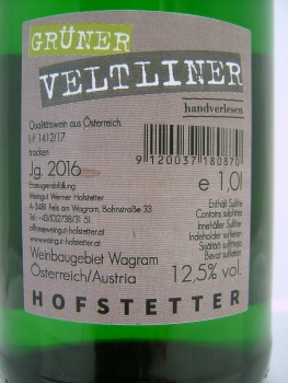 Hofstetter Grüner Veltliner 2019, Wagram, Weißwein, trocken