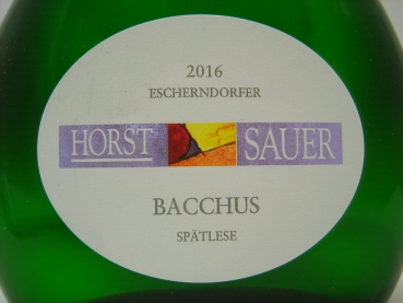 Horst Sauer Bacchus Spätlese 2021 Escherndorfer, Franken, Prädikatswein, Weißwein