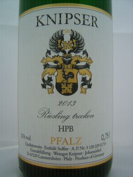 Weingut Knipser, HPB Riesling 2022, QbA Pfalz, Weißwein trocken, 0,75l