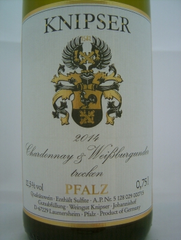 Weingut Knipser, Chardonnay & Weißburgunder 2021, QbA Pfalz, Weißwein trocken, 0,75l
