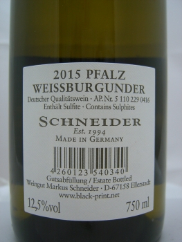 Markus Schneider Weissburgunder 2020 Pfalz, Weisswein trocken 0,75l