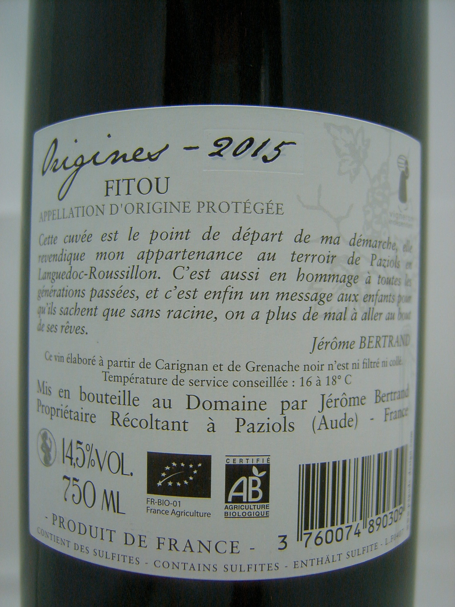 Tour des Vins Origines Rotwein, Bertrand Fitou, AOP 2020, Berge Domaine - 0,75l trocken
