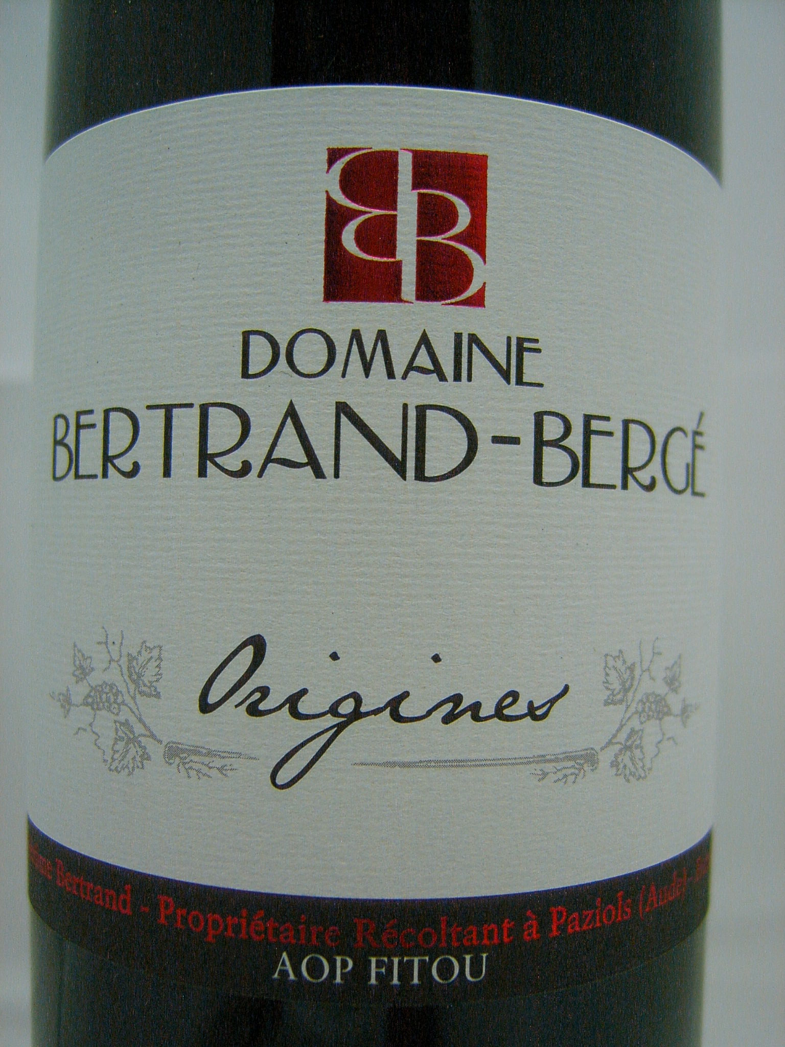 Tour des Vins - Domaine Bertrand Berge Origines 2020, AOP Fitou, Rotwein,  trocken, 0,75l