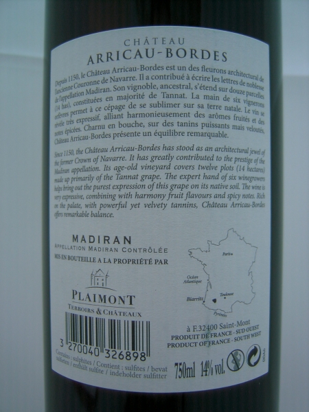 Château Arricau-Bordes 2015 AOC Madiran, Rotwein trocken 0,75l