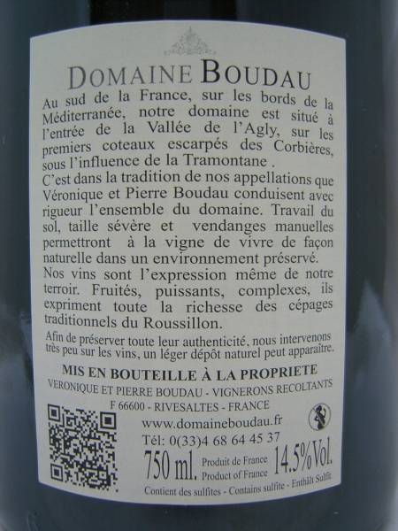 Domaine Boudau Patrimoine 2019, AP Côtes du Roussillon Villages, Rotwein, trocken, 0,75l