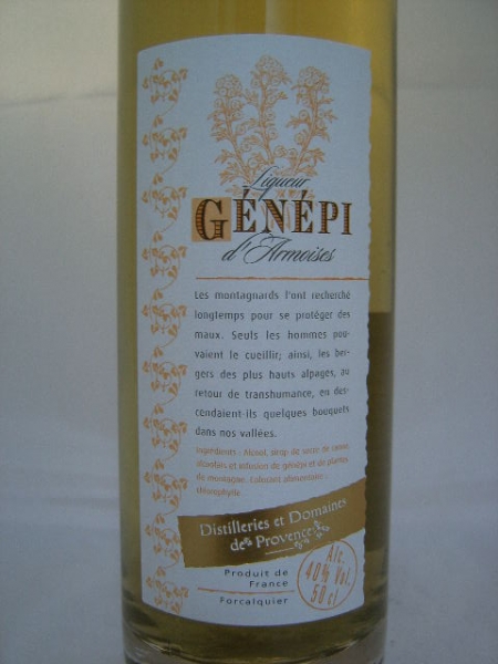 Distilleries et Domaines de Provence Genepi Likör lieblich weiß, 0,50l, Alkohol 40,00%-Vol.