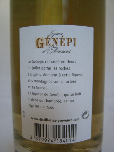 Distilleries et Domaines de Provence Genepi Likör lieblich weiß, 0,50l, Alkohol 40,00%-Vol.