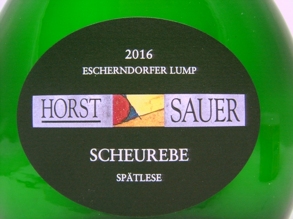 Horst Sauer Scheurebe Spätlese 2022 Escherndorfer Lump, deutscher Prädikatswein, Weißwein, 0,75l
