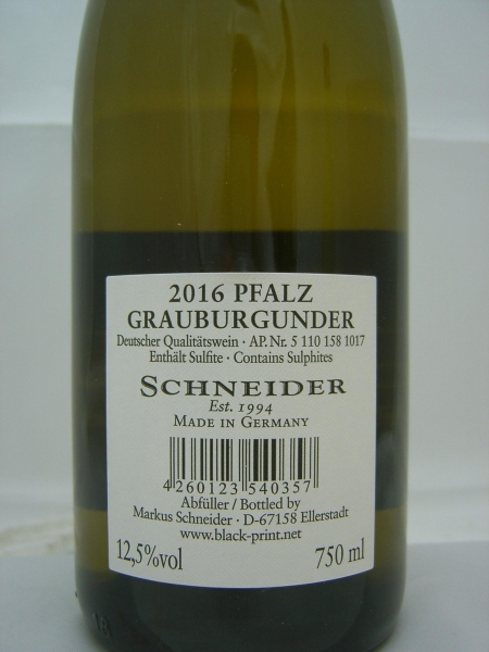 Markus Schneider Grauburgunder 2022 Pfalz, Weisswein trocken 0,75l7