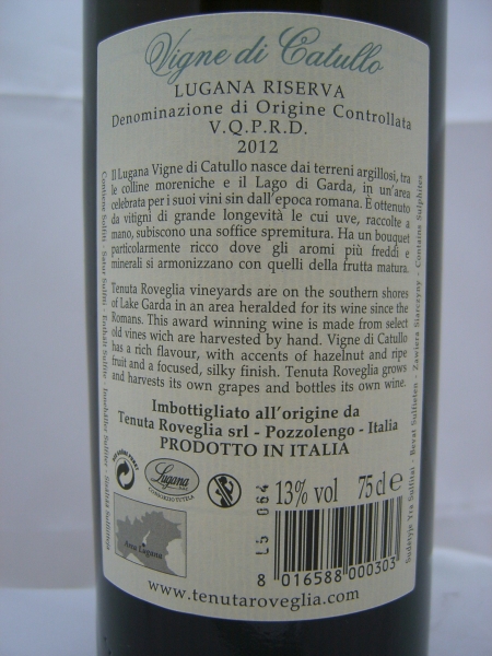 Tenuta Roveglia Vigne di Catullo 2019 DOC Lugana Riserva Weißwein trocken 0,75l